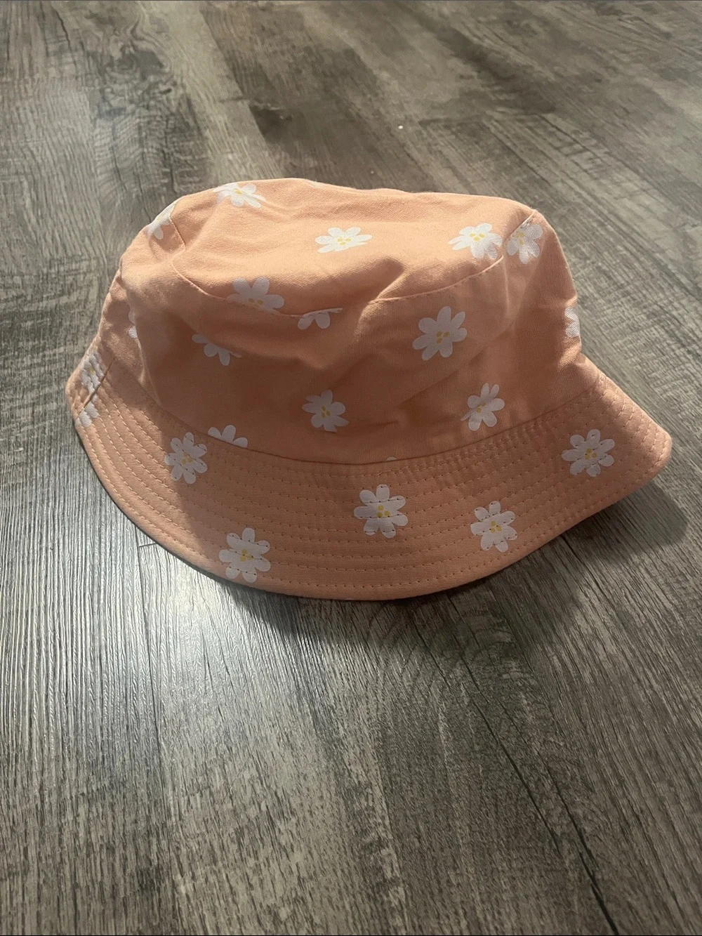 Peach Floral Daisy Bucket Hat